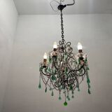 Lustre Macaroni Vert Murano Années 1950