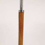 Vintage chrome leather floor lamp mid-century Atelje Lyktan, Sweden