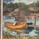 Oil on Swedish Panel - "Dock" by Dal-Edvin - Signed - Vintage and Framed - 31 × 30 cm (12.2 in × 11.8 in)