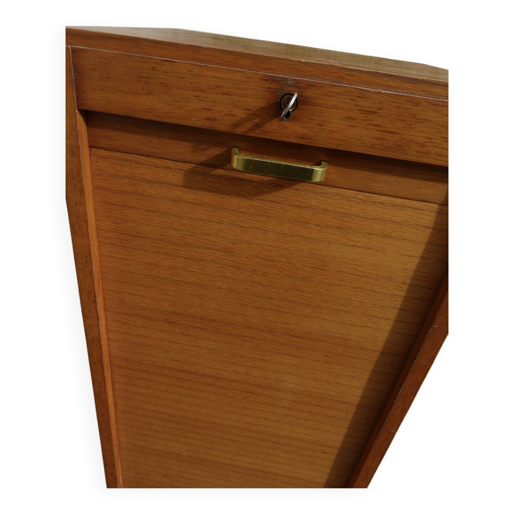 Vintage 1960s storage cabinet with curtains