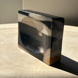 Symmetrical multicolored petrified wood soap dish