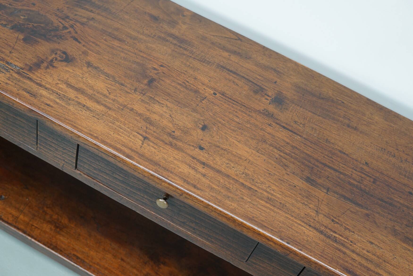 Table d'appoint rustique de style colonial néerlandais antique en teck/chêne