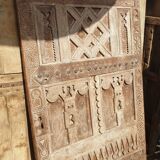 Old Berber door carved in solid wood