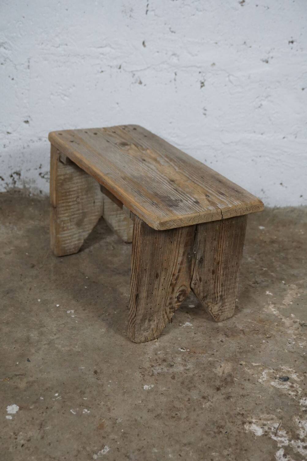 Vintage handcrafted raw foot stool