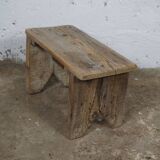 Vintage handcrafted raw foot stool