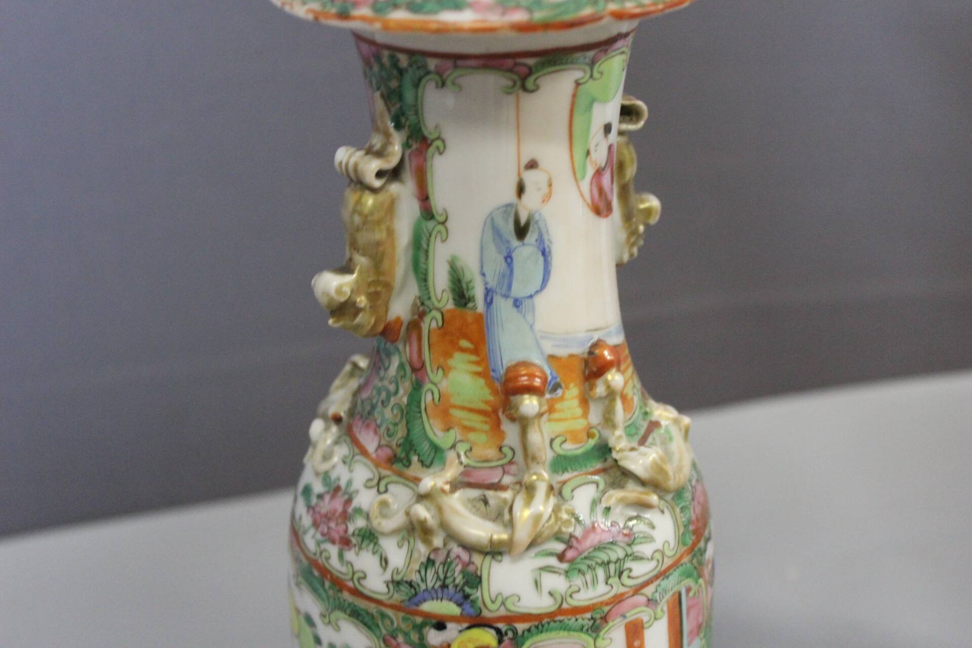 Pair of Canton Porcelain Vases, China circa 1900