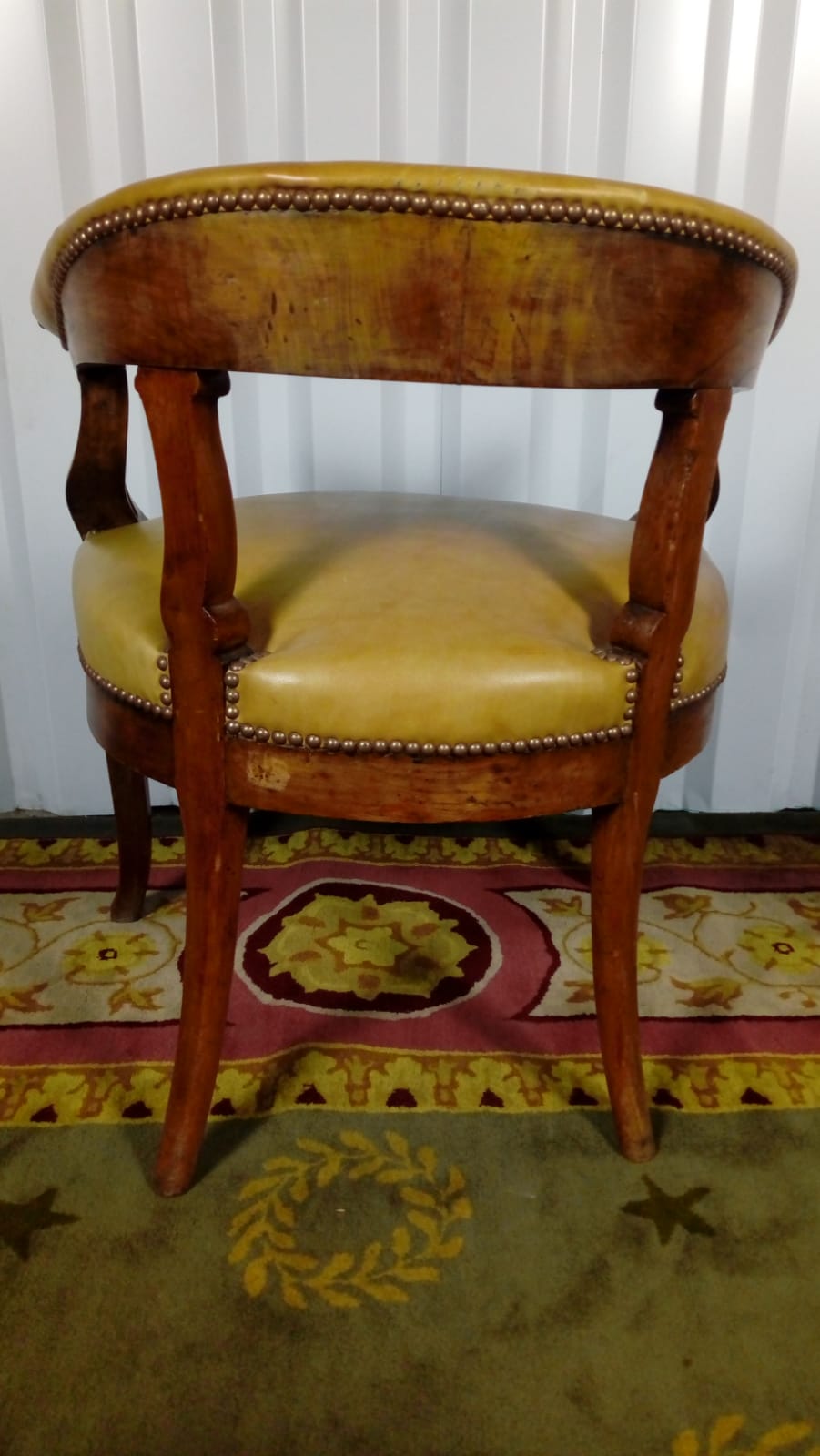 Restaurant desk - Louis Philippe walnut and leather 19th