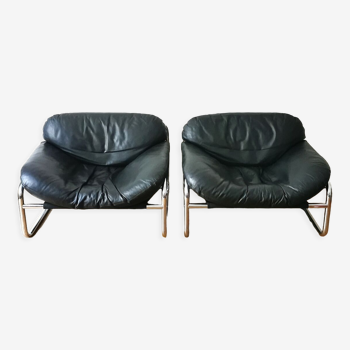 Paire de fauteuils lounge de Johan Bertil Haggstrom, édition Swed Form