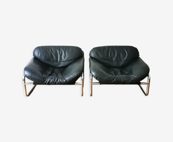 Paire de fauteuils lounge de Johan Bertil Haggstrom, édition Swed Form