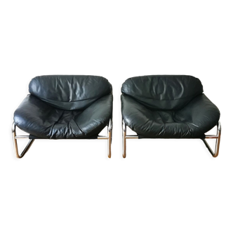 Pair of lounge chairs by Johan Bertil Haggstrom, Swed Form edition