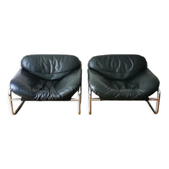 Paire de fauteuils lounge de Johan Bertil Haggstrom, édition Swed Form