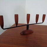 Danish Filigree Teak Candleholders, 1960s, Set of 2