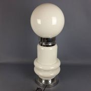Murano glass table lamp by Nason, Birillo metal, Space Age design 1970.
