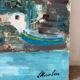 Village by the water, oil on panel signed Morabia.