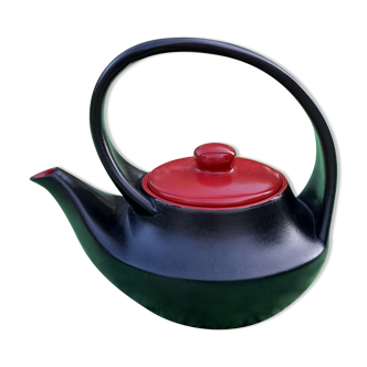 Ceramic teapot 2 shades black & red, original design