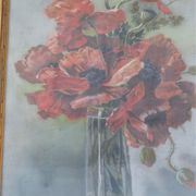 Pastel bouquet of poppy flowers