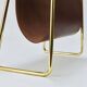 Porte-revues Carl Auböck II Midcentury, laiton et cuir marron, vintage, Autriche