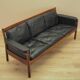 Rosewood sofa Gunnar Myrstrand for Källemo, black leather, 1960s