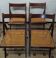 Set of 4 vintage 1970s folding chairs in wood and caning