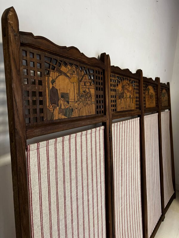 Paravent avec scènes basques