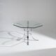 Octagonal glass and metal dining table, 1970s
