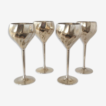 Lot 4 vintage copper and silver glasses from the 70s