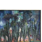 Painting 'Aften' - mid century modern / 70's abstract