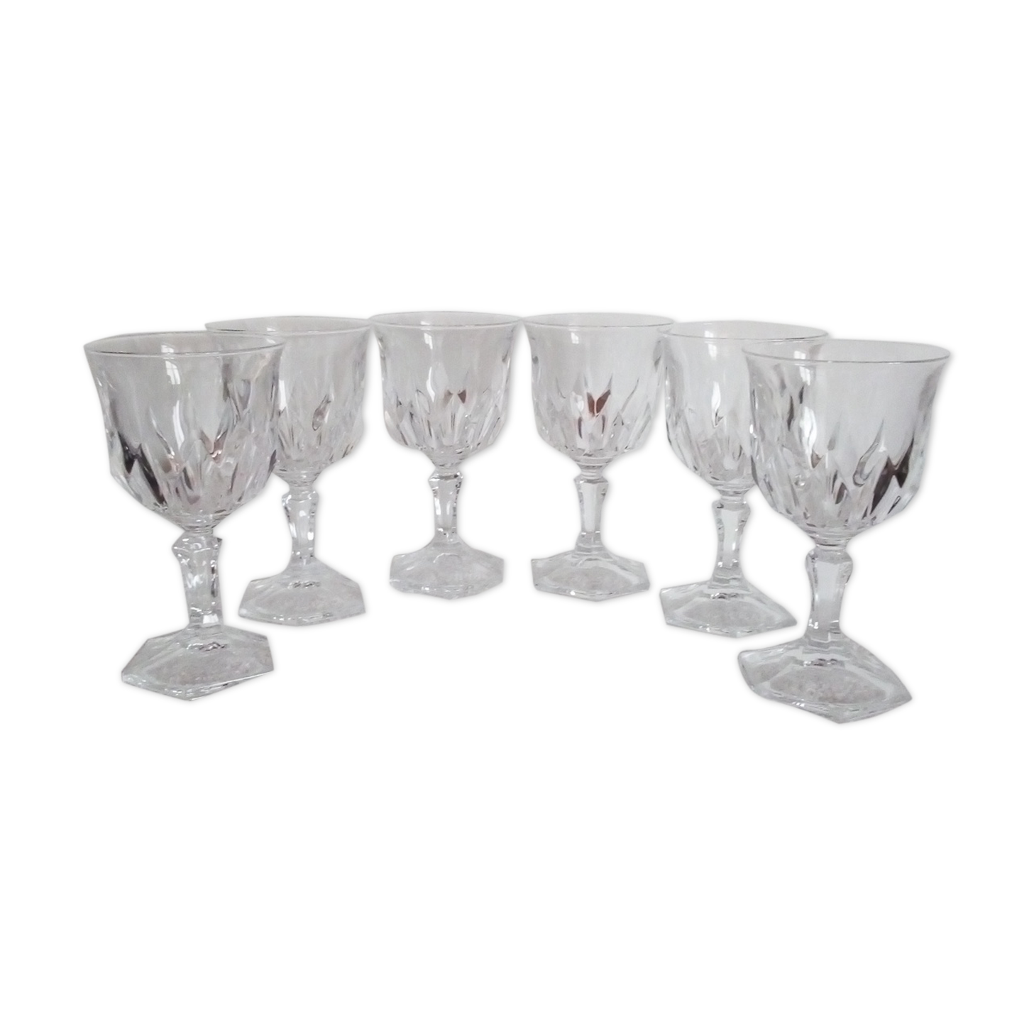 Set of 6 Crystal white wine glasses of Arques - Chaumont