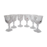 Ensemble de 6 verres à vin blanc cristal d'Arques - Chaumont