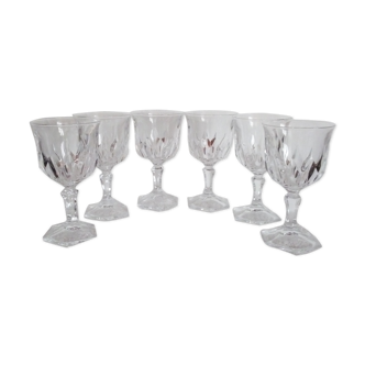 Set of 6 Crystal white wine glasses of Arques - Chaumont