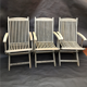 3 chaises de jardin pliantes vintage en teck River Han