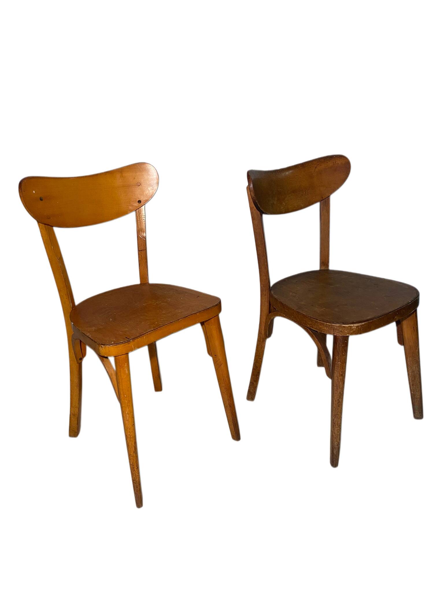 Pair of mismatched vintage chairs - 50s minimalist design