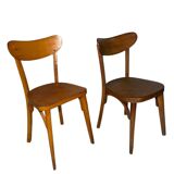 Paire de chaises vintage dépariées - Design minimaliste des années 50