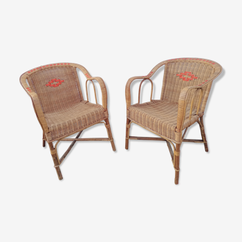 Pair of 50' rattan chairs