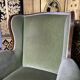 Pair of English armchairs green velvet