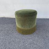 Green velvet pouf