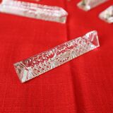 Set of 12 pyramid-shaped crystal knife holders Made in Hungary