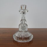 Mid-century glass candlestick/bohemia,1960's