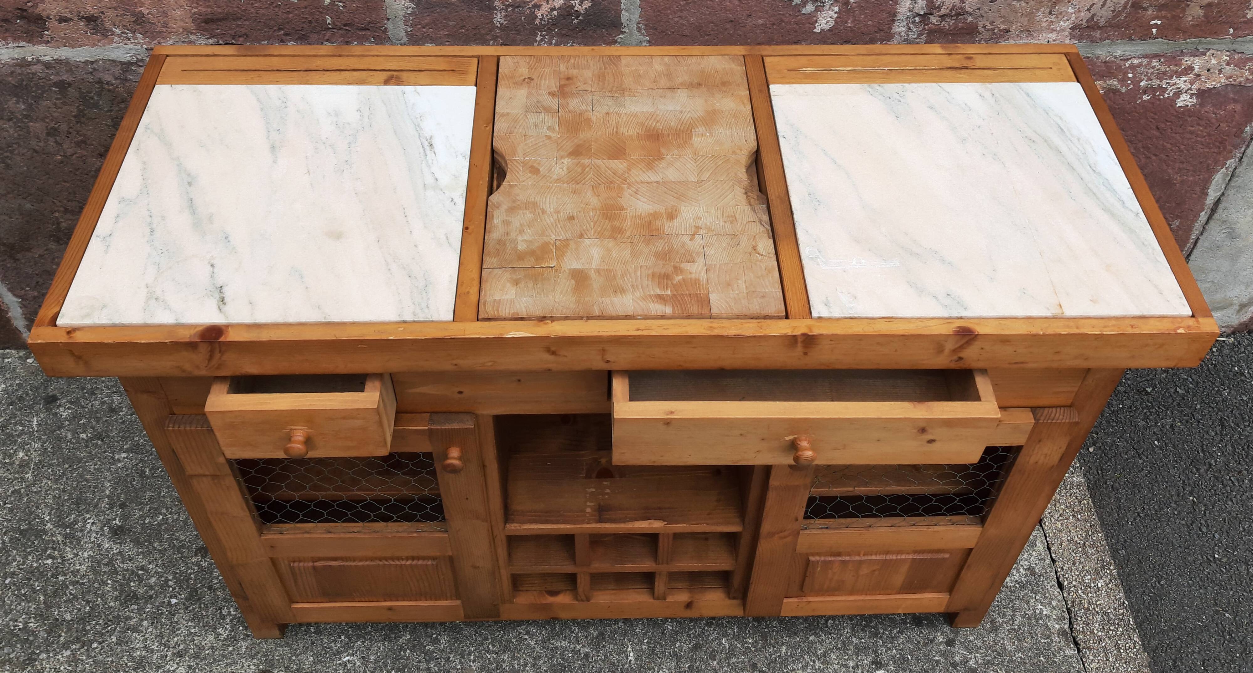 Buffet de cuisine - Billot - Table de boucher