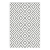 Modern and Practical Grey Rug with Diamond Pattern