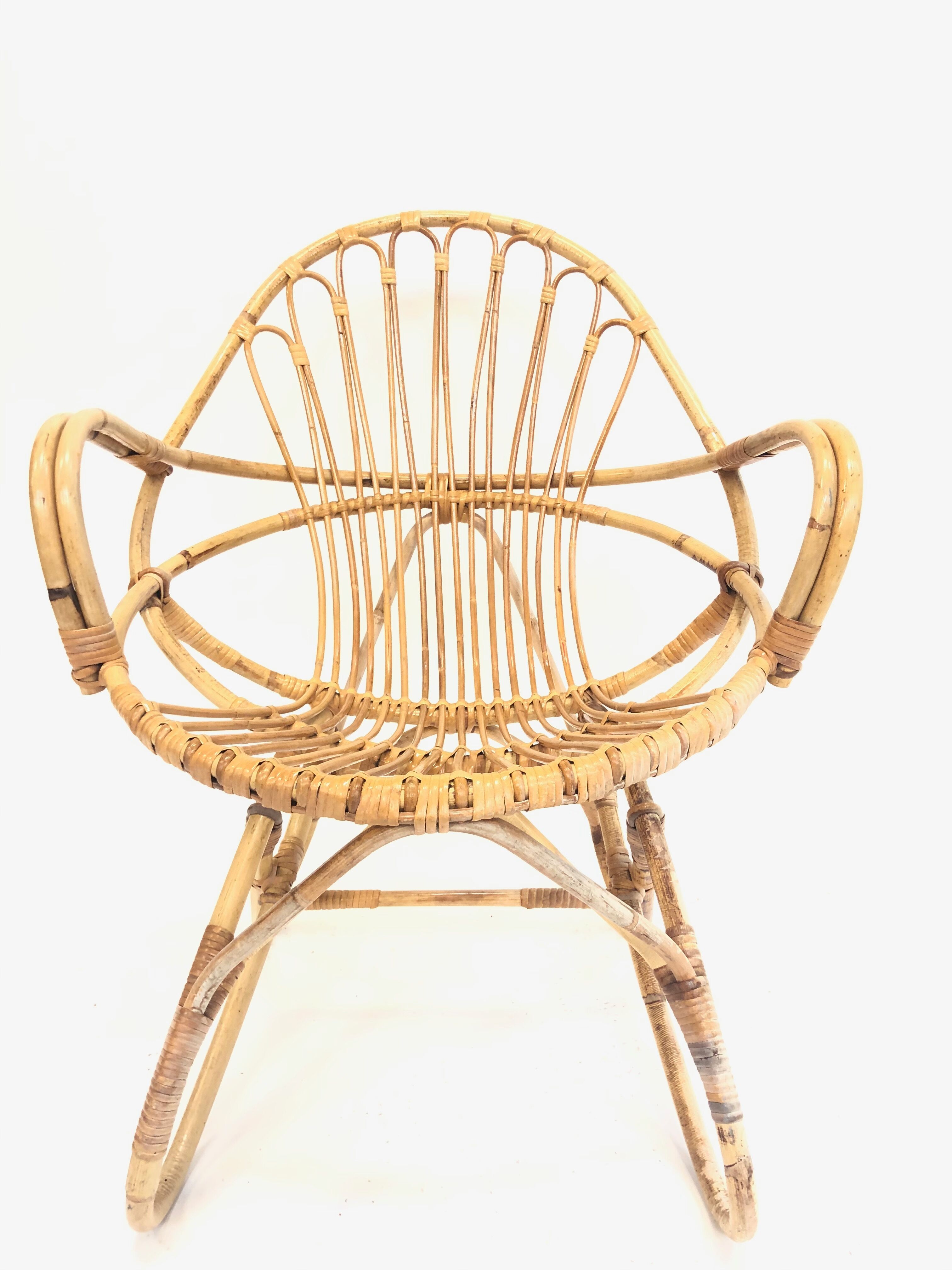 Rohe Noordwolde rattan chair, 1960, Netherlands