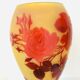 Gallé vase decorated with red roses