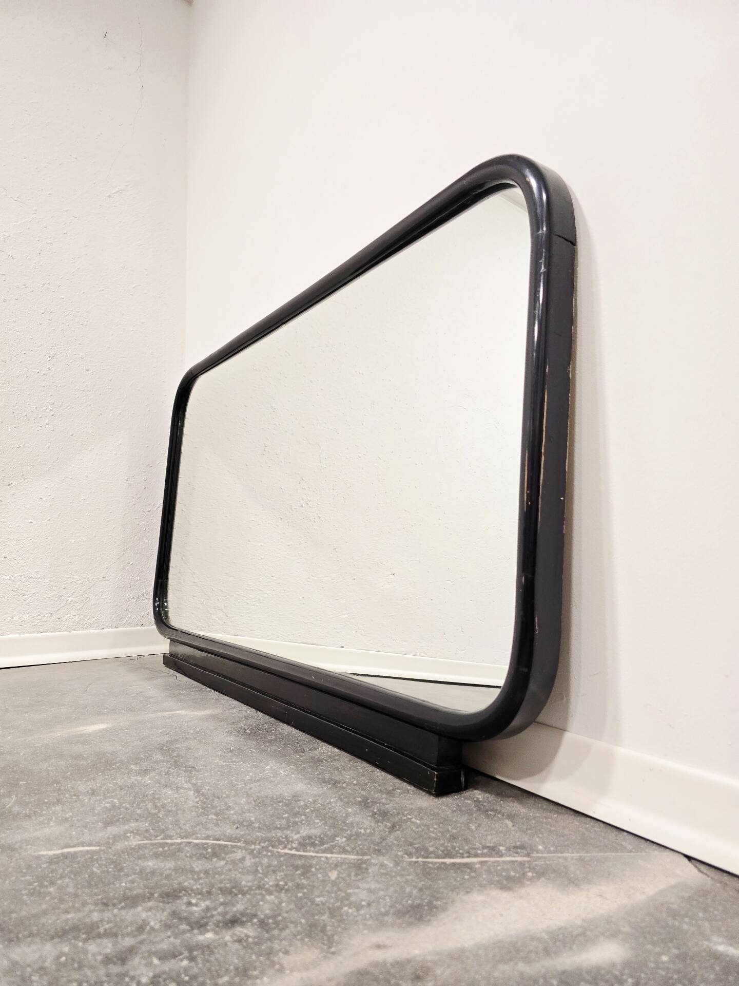 1920s Art Deco Black Mirror - Large Architectural Frame
