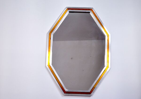 Miroir octogonal de Romeo Regga, Italie, 1970