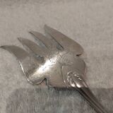 Silver plated fish serving fork, Ercuis goldsmith, laurels