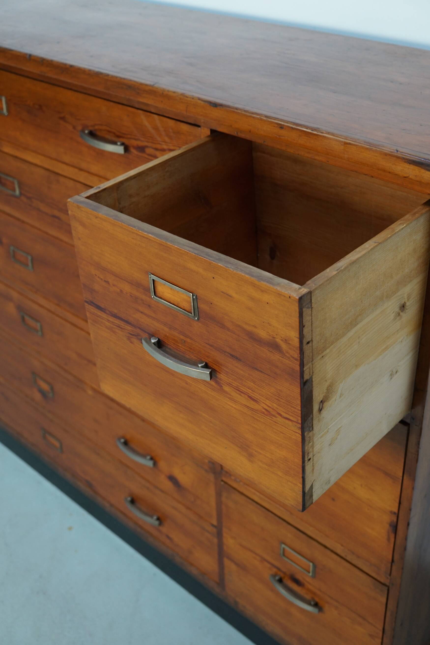 Dutch Pitch Pine Apothecary / Filing Cabinet or Sideboard, 1930s