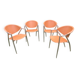 fauteuils cuir et metal