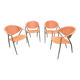 Leather and metal armchairs
