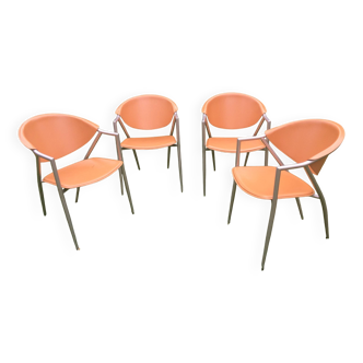 Fauteuils cuir et metal