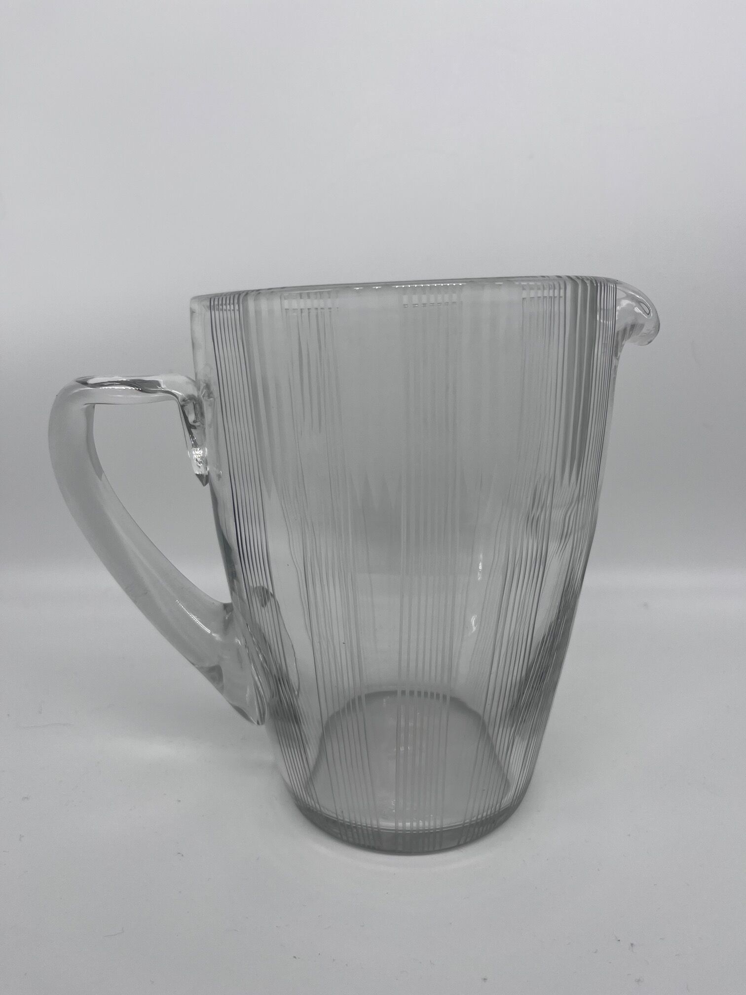 50s chiseled glass pitcher